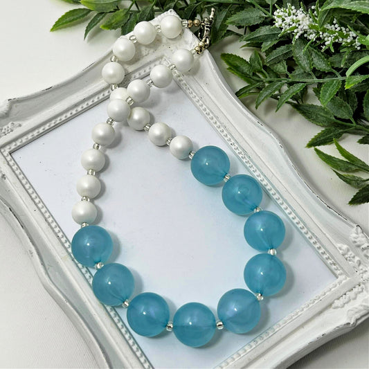 Blue Iridescent Not-so-chunky Necklace
