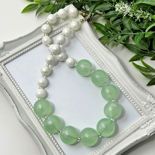 Mint Green Iridescent Not-so-chunky Necklace