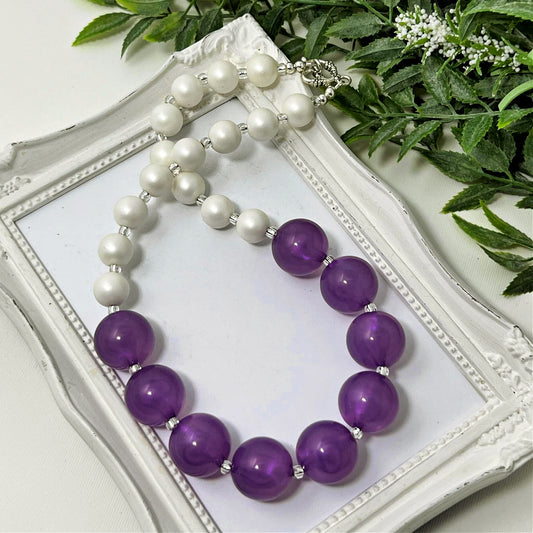Grape Iridescent Not-so-chunky Necklace