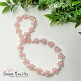Pink Floral Stretch Necklace