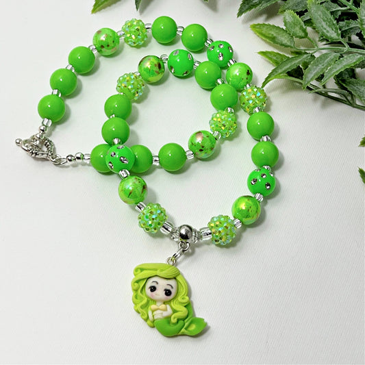 Green Mermaid Bitty Bead Necklace