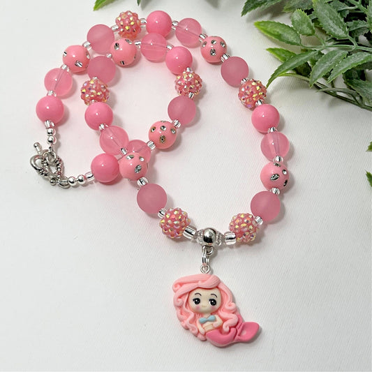 Pink Mermaid Bitty Bead Necklace