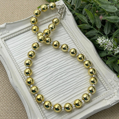 Gold Metallic Bitty Bead Necklace