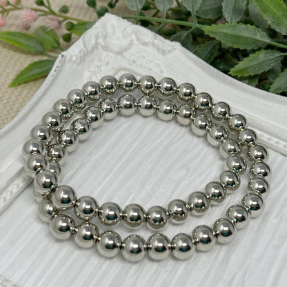 Silver Metallic Stretch Necklace