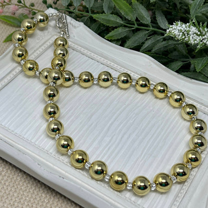 Gold Metallic Bitty Bead Necklace