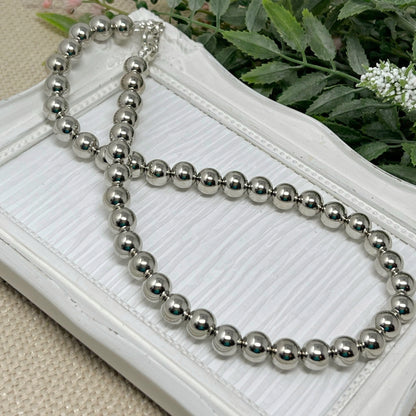 10mm Silver Metallic Necklace