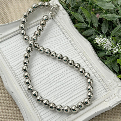 10mm Silver Metallic Necklace
