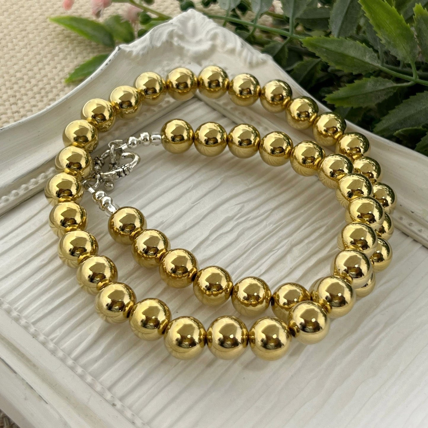 10mm Gold Metallic Necklace