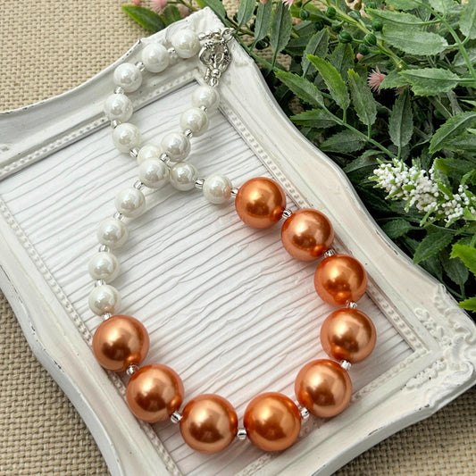 Orange Spice Pearl Not-so-chunky Necklace