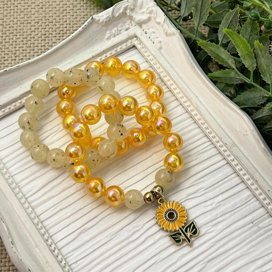 Sunflowers Bracelet - stacks available