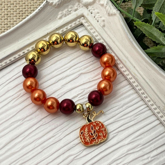 Pumpkin Swirl Stretch Charm Bracelet