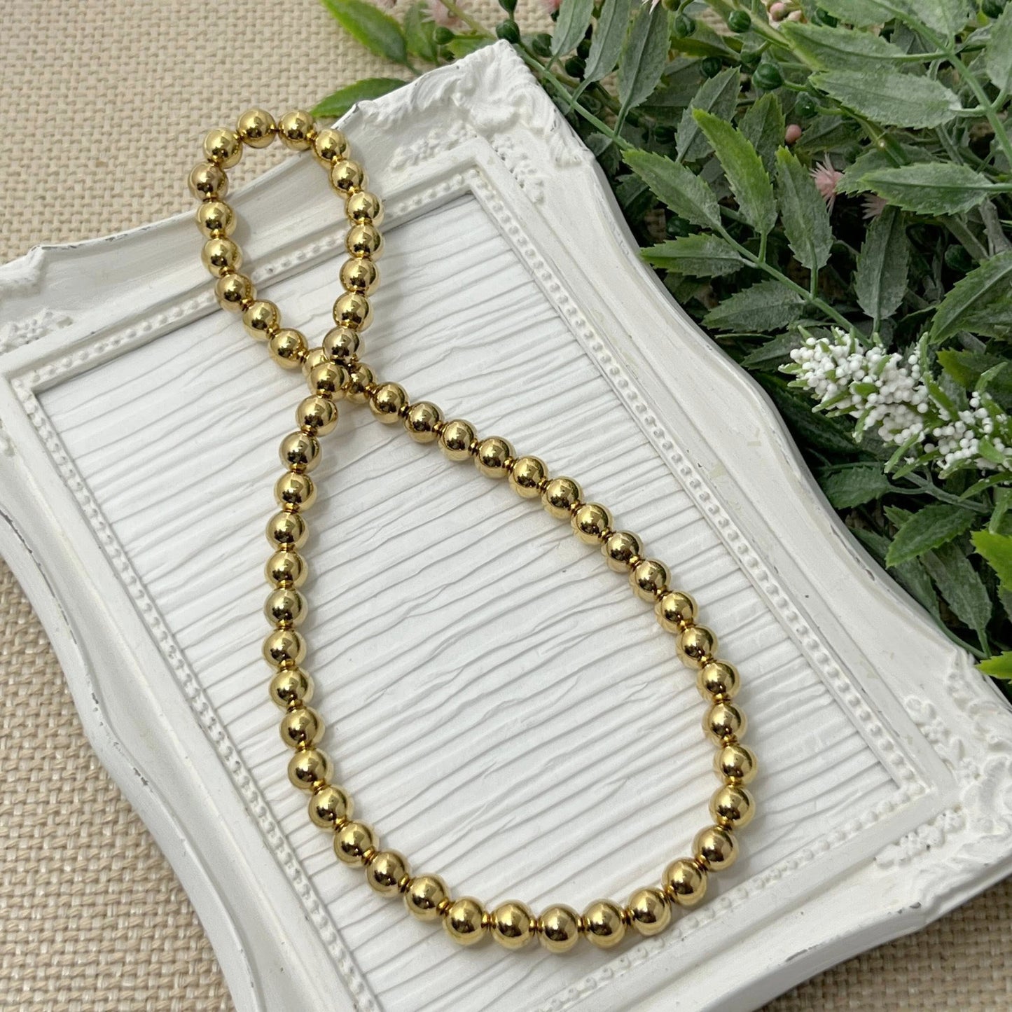 Gold Metallic Stretch Necklace