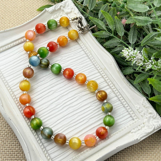 Fall Leaves Bitty Bead Necklace