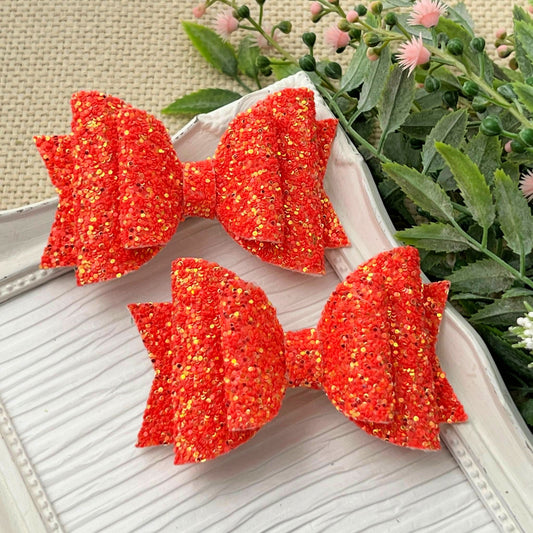 Burning Embers Glitter Bow