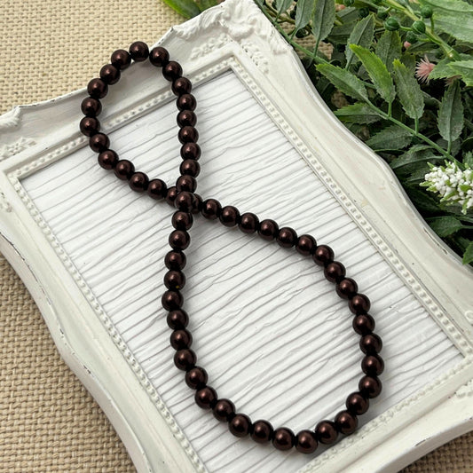 8mm Chocolate Fudge Stretch Necklace