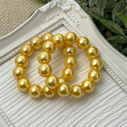 Buttercup Yellow Pearl Bracelet - 12mm