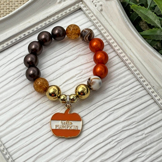 Hello Pumpkin stretch charm Bracelet
