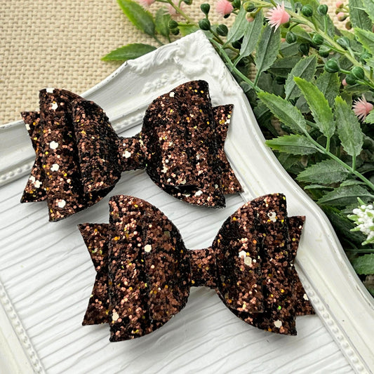 Chocolate Truffle Glitter Bow