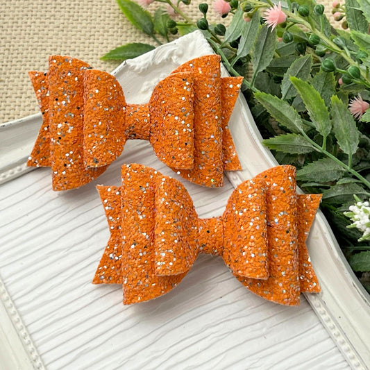 Pumpkin Glitter Bow