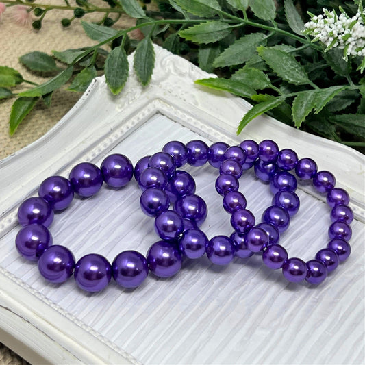 Grape Soda Pearl Bracelets - 8mm, 10mm, 12mm