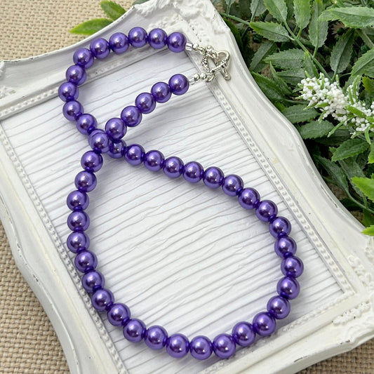 10mm Grape Soda Pearl Necklace