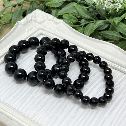 Black Pearl Bracelets - 8mm, 10mm, 12mm