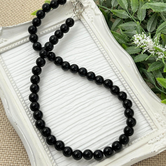 10mm Black Pearl Necklace