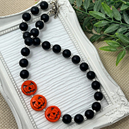 Jack-o-lantern Bitty Bead Necklace