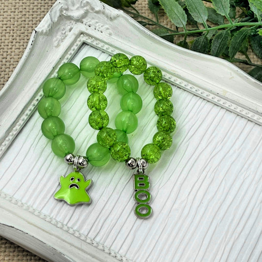 Green Ghost or Boo Bracelet