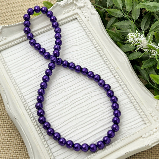 Amethyst Pearl Stretch Necklace