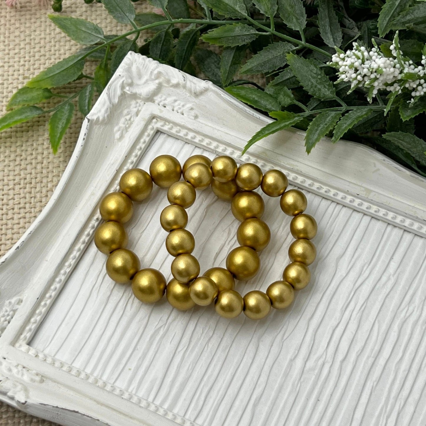 Bright Matte Gold Bracelets - 10mm, 12mm