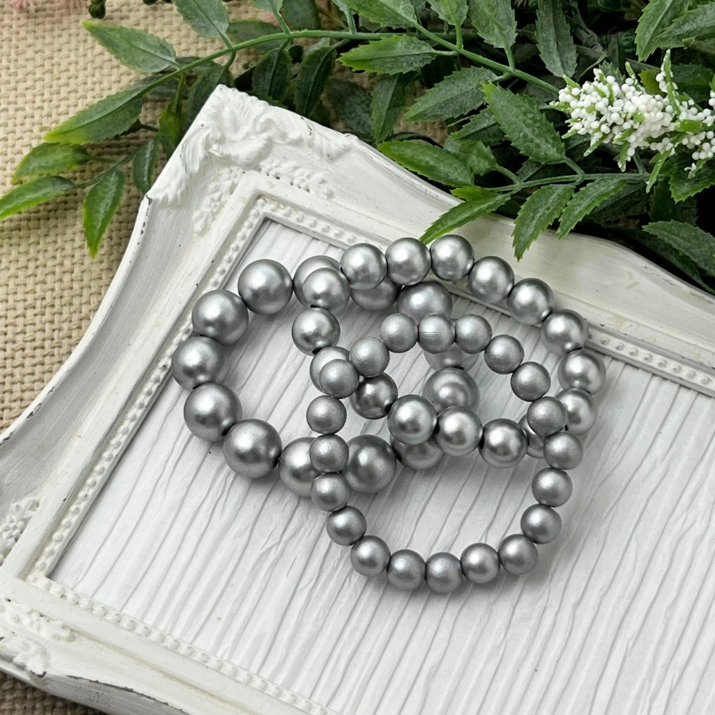 Silver Matte Bracelets - 8mm, 10mm, 12mm