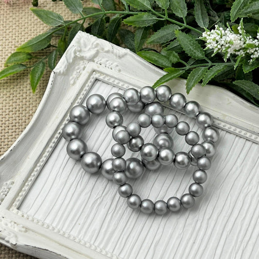 Silver Matte Bracelets - 8mm, 10mm, 12mm