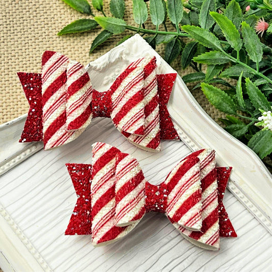 Candy Cane Stripe Bow