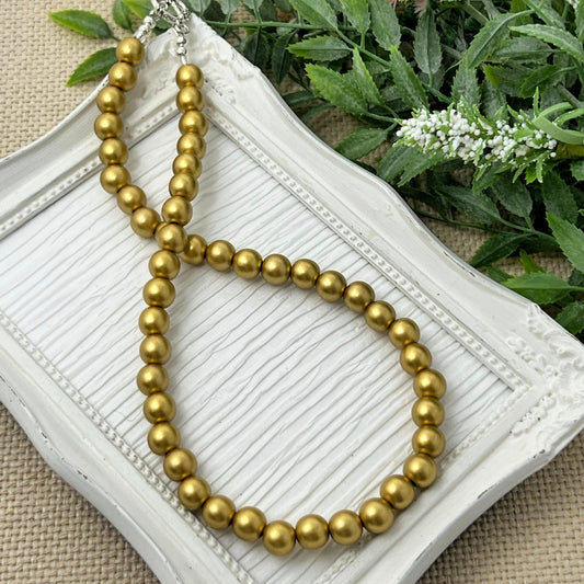 10mm Bright Matte Gold Necklace