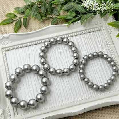 Silver Matte Bracelets - 8mm, 10mm, 12mm