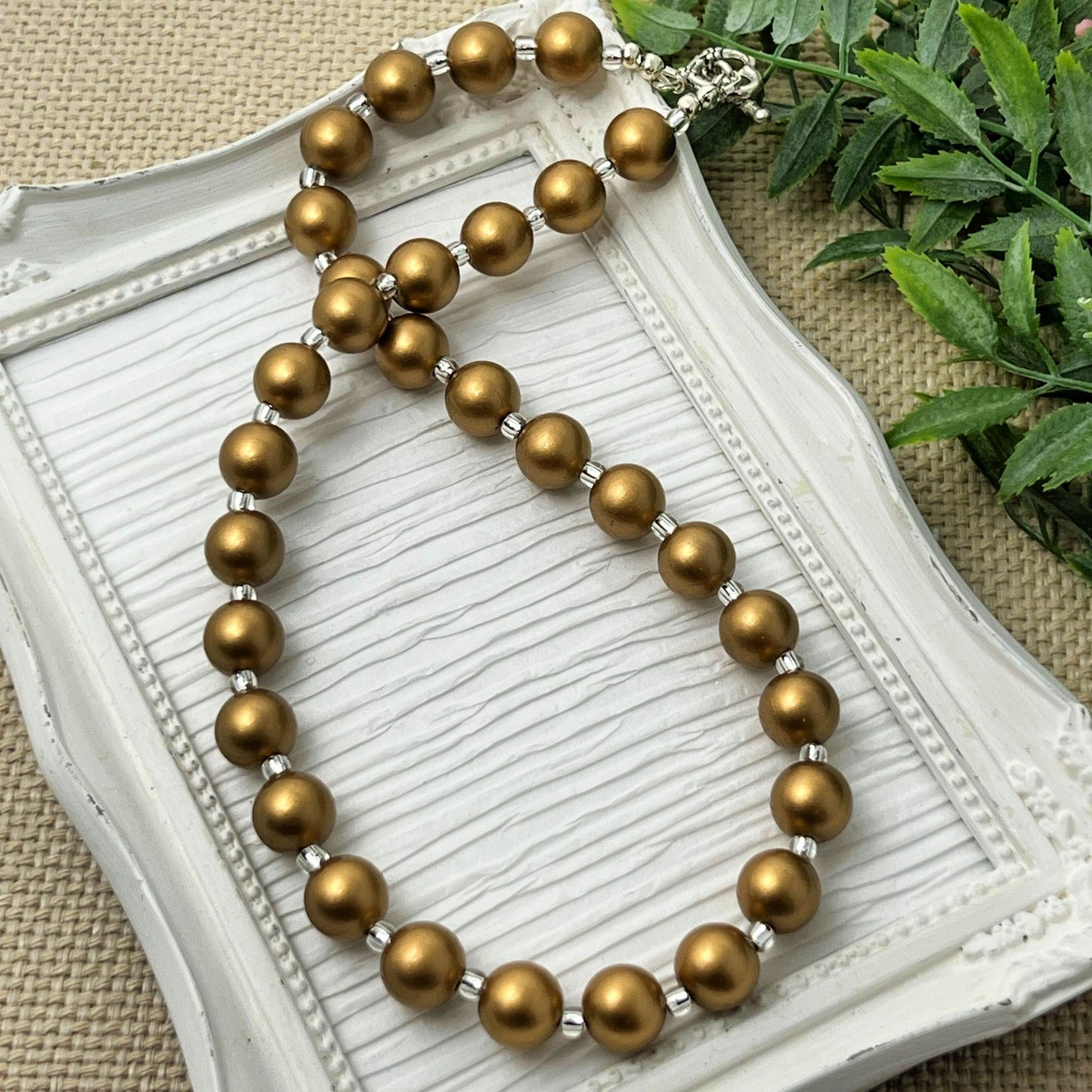 Dark Matte Gold Bitty Bead Necklace