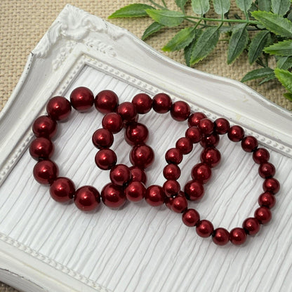Cranberry Pearl Bracelet - 8mm, 10mm, 12mm