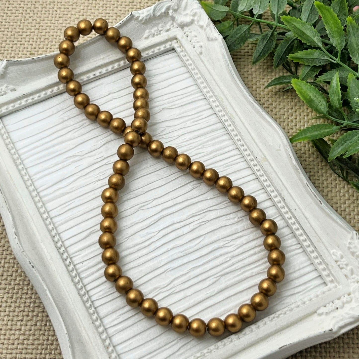 8mm Dark Matte Gold Stretch Necklace