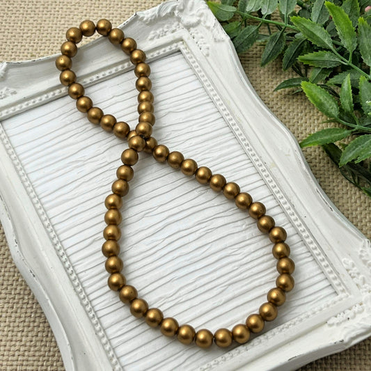 8mm Dark Matte Gold Stretch Necklace