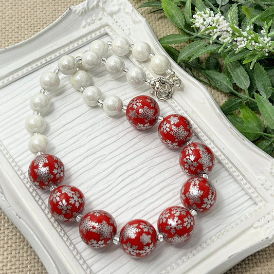 Red Snowflake Necklace