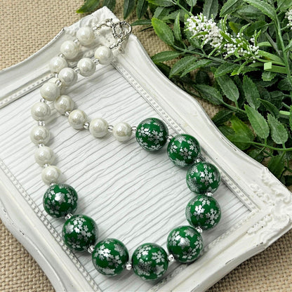 Green Snowflake Necklace