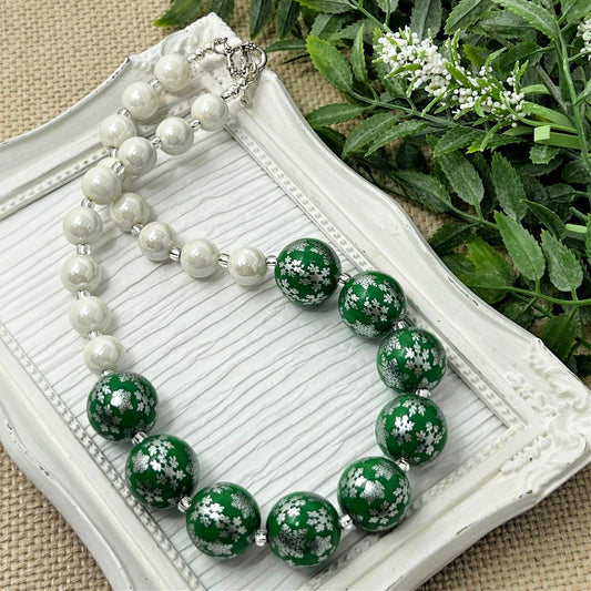 Green Snowflake Necklace
