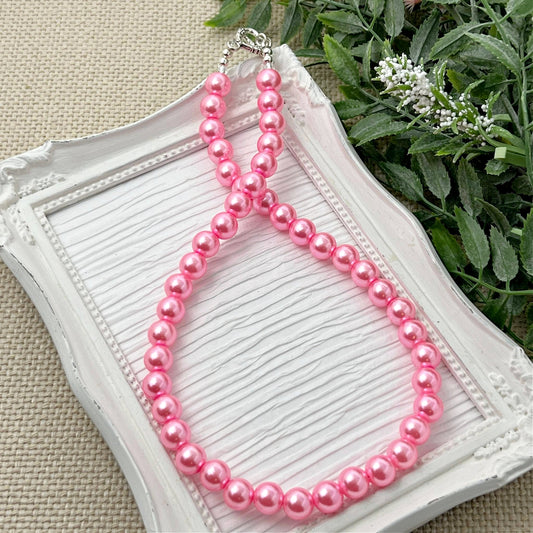 10mm Princess Pink Pearl Necklace