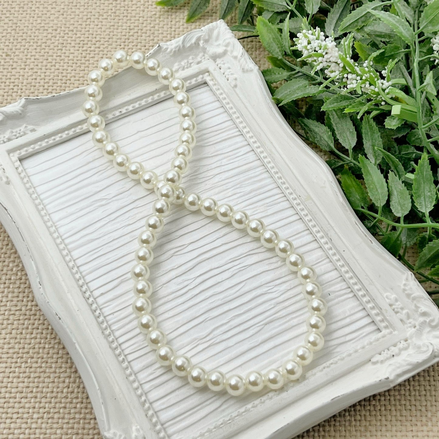 8mm Ivory Pearl Stretch Necklace