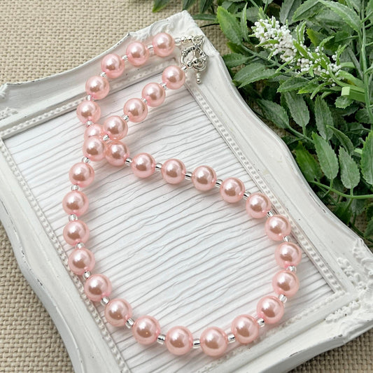 Ballerina Pink Pearl Bitty Bead Necklace