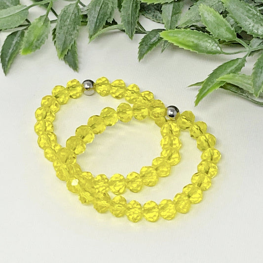 8mm Sunny Yellow Faceted Crystal Bracelet