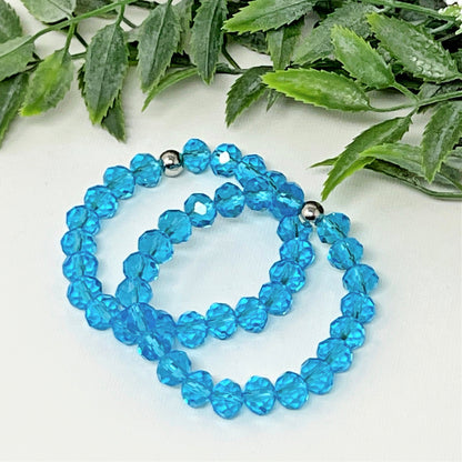 8mm Turquoise Faceted Crystal Bracelet