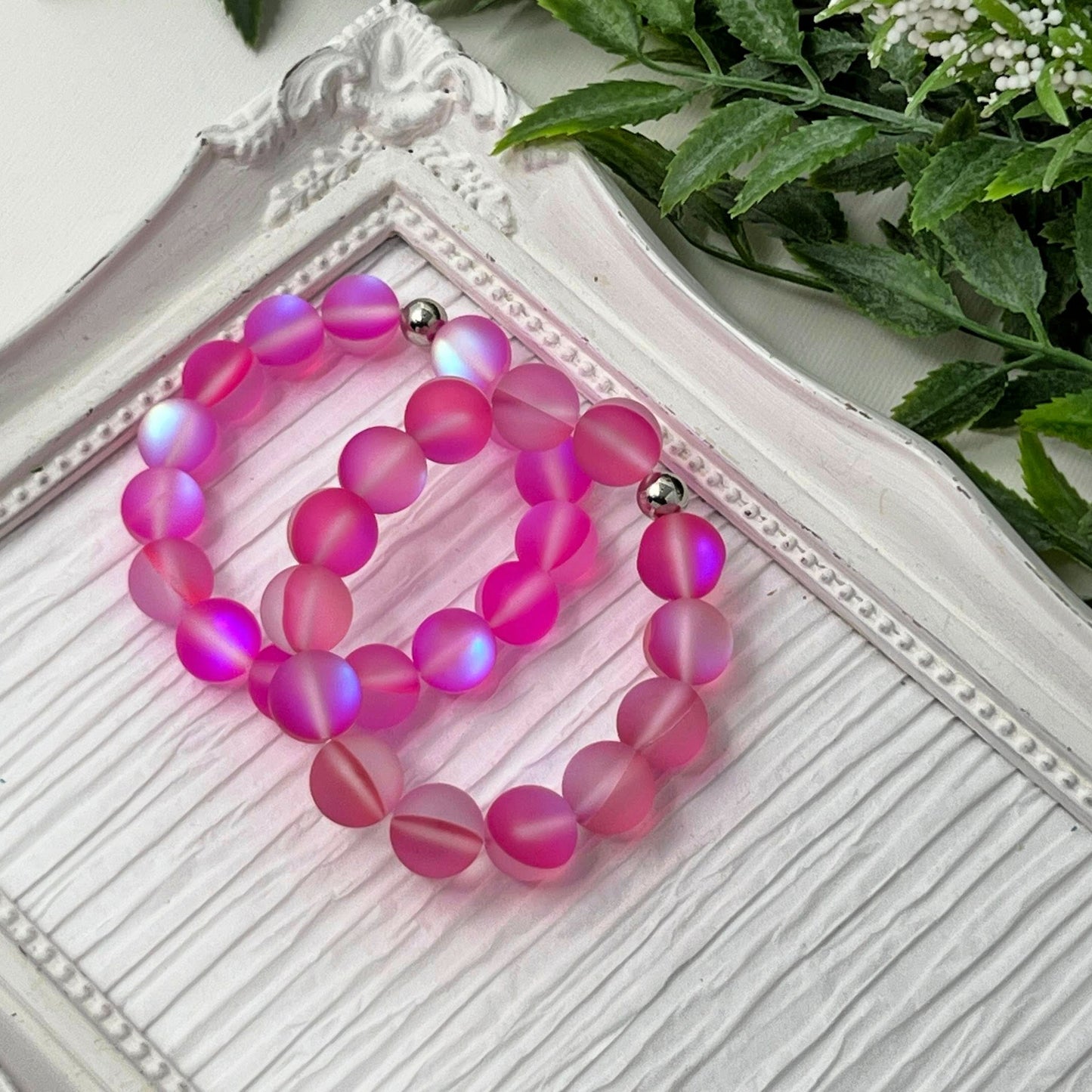 10mm Hot Pink Moonstone Bracelet
