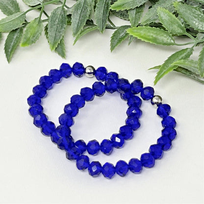 8mm Royal Blue Faceted Crystal Bracelet